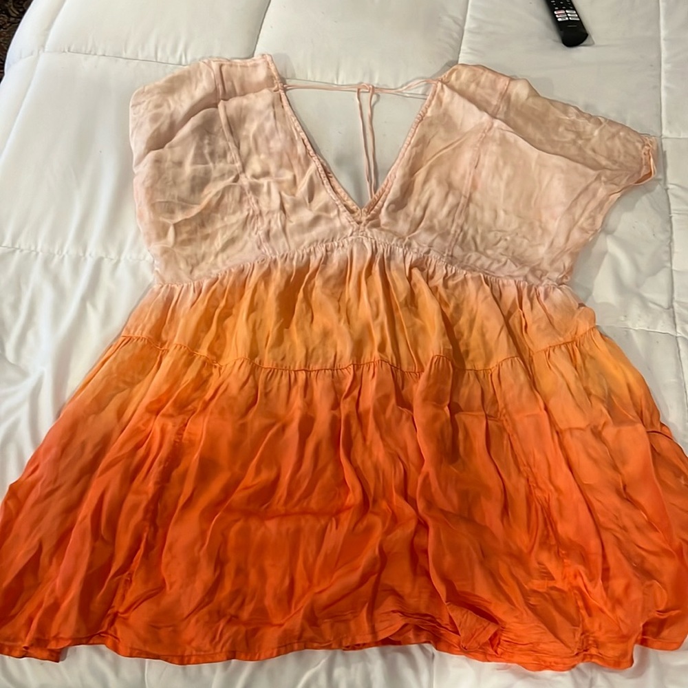 Free people orange ombré dress